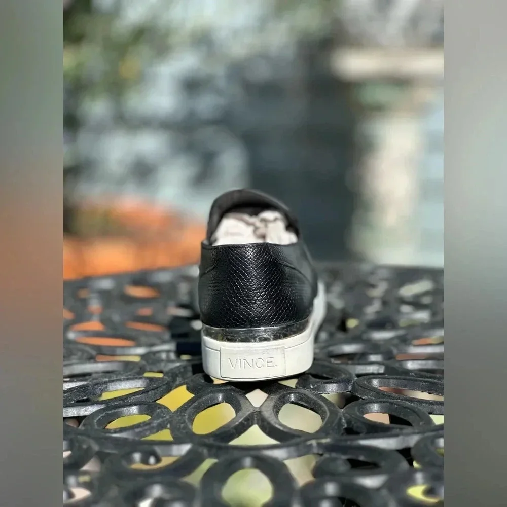 Vince — Snake Skin Embossed Leather Pointed Toe Slip-Ons - Picture 5 of 6